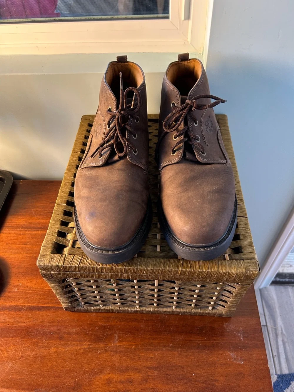 Timberland Men's Dark Brown Nubuck Leather Chukka Boots Lace Up Men’s 11.5 Water